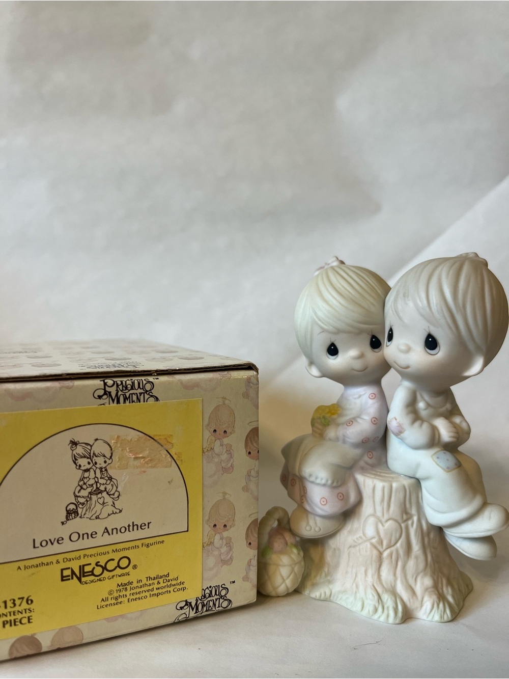 Precious Moments Cream & Pastel Porcelain 'Love One Another' Figurine